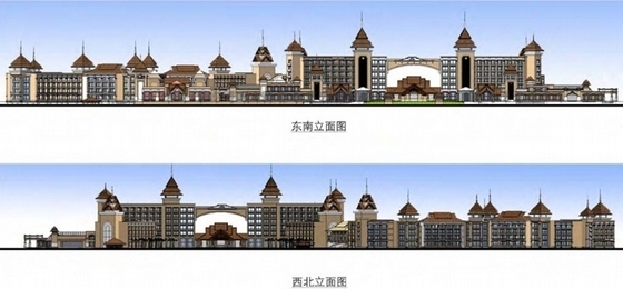 [云南]度假酒店规划及单体设计方案文本-酒店立面图
