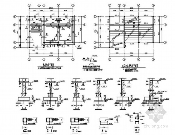条形基础节点图资料下载-[江苏]砖混结构住宅楼结构施工图（二层 条形基础 坡屋面）