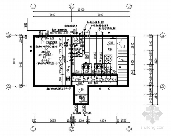消防水池泵房设计图资料下载-泵房设计图及地下水池设计图