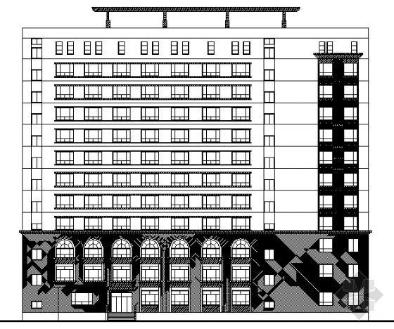 酒店建筑方案投标资料下载-某十一层酒店建筑方案图