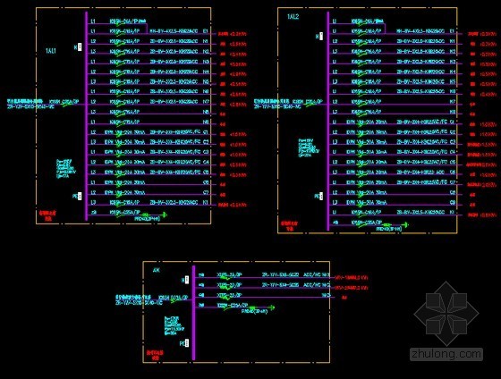 [湖北]最新知名会所室内装饰电气工程图纸（甲级院设计）-配电箱系统图 