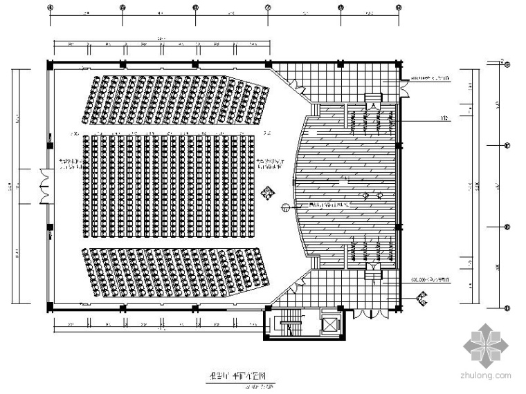 会议报告厅装修施工图资料下载-[山东]某办公楼报告厅装修图