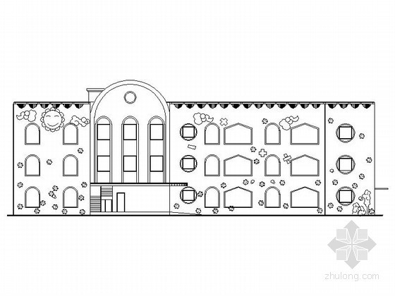 幼儿园六班二层资料下载-某三层六班幼儿园建筑施工图