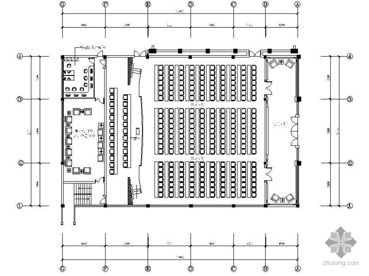 多功能会议大厅施工图资料下载-某政府多功能会议室装修平面图