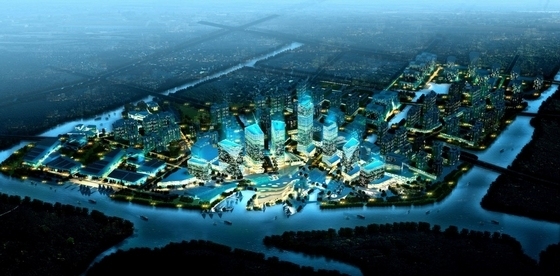[杭州]炼油厂及周边环境景观设计方案（5份方案）-夜景效果图