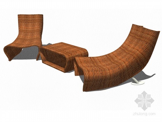 户外藤椅模型下载资料下载-时尚藤椅SketchUp模型下载
