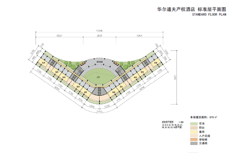 [海南]海棠湾华尔道夫酒店建筑设计方案文本-标准层平面图