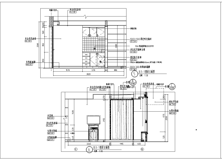 公寓样板间室内设计资料下载-上海礼顿国际公寓B3-1型样板间室内设计施工图