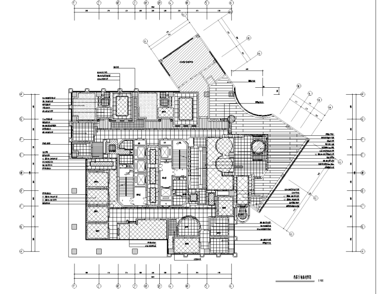 四川重庆某咖啡厅室内设计施工图（含效果图）-地材图