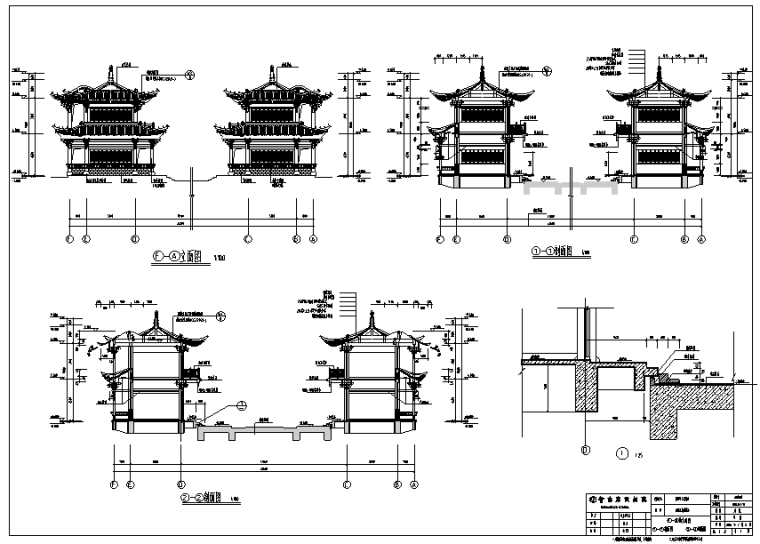 古建廊桥cad资料下载-[云南]仿古廊桥建筑设计施工图