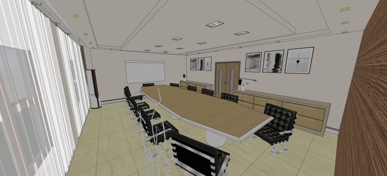 办公楼室内渲染图资料下载-调度办公楼室内设计