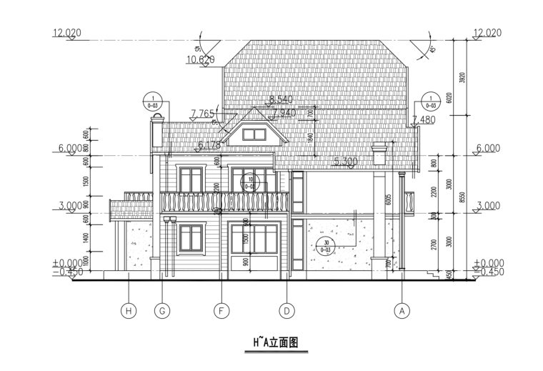 新农村田园坡屋顶三层独栋别墅建筑设计施工图-屏幕快照 2019-01-23 上午11.09.51