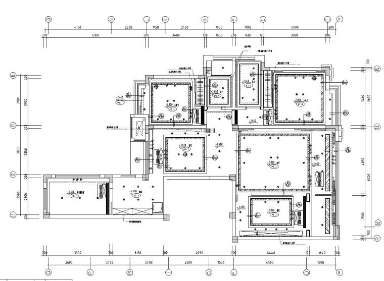 林开新-融侨锦江悦府样板房施工图设计（包含实景图）-吊顶布置图