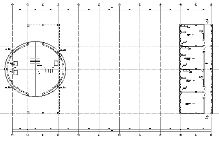 [中国]石油科技中心给排水系统工程施工图设计（CAD）-2区三层喷淋平面图