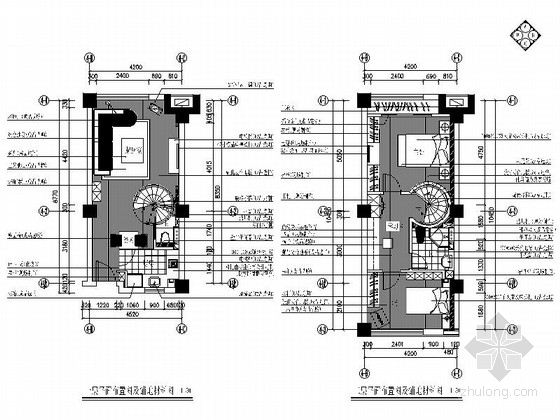 单身公寓施工图及效果图资料下载-精品简约现代风格两层单身公寓室内装修设计施工图（含效果）