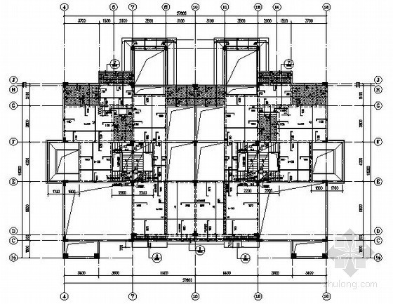 别墅全套最新施工图资料下载-框架结构五联排别墅结构施工图(2012新)