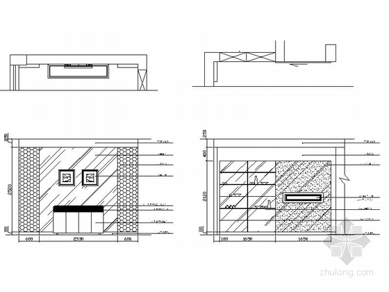 某绿城现代高档四层别墅室内装修图（含实景）-餐厅立面图