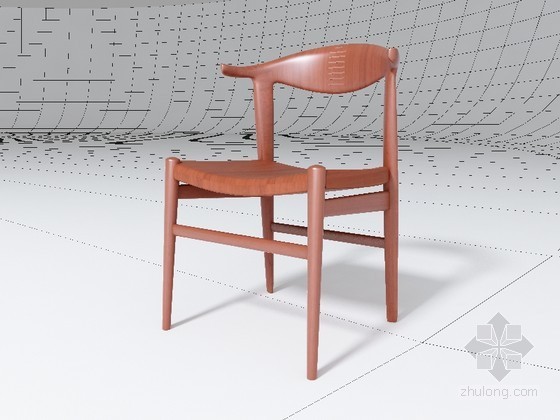 牛角SU模型资料下载-中式牛角椅3D模型下载