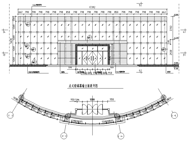 建筑外立面设计大样资料下载-上海九州电器外立面幕墙施工图纸（CAD，17张）