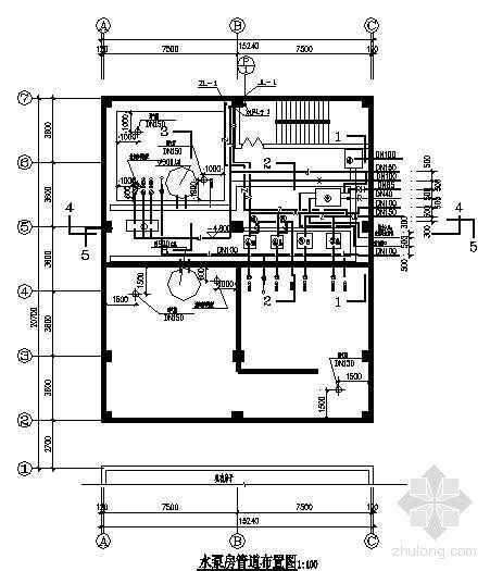 沈阳汽车学校生活区资料下载-某含生活区泵房设计图