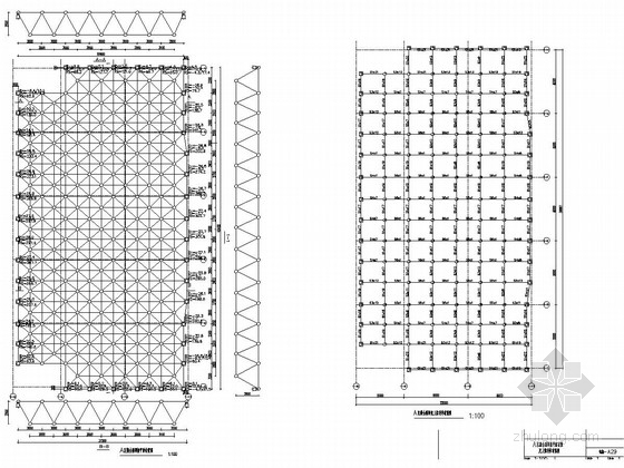 网架钢结构顶施工图资料下载-舞台顶双层网架施工图