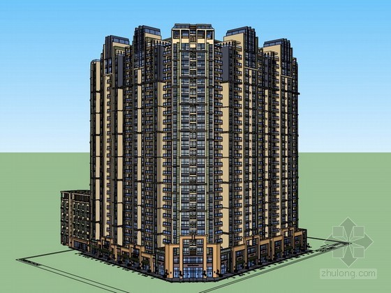 商住su模型资料下载-商住楼sketchup模型下载