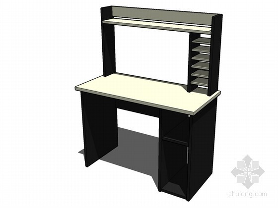 SU桌模型资料下载-电脑桌SketchUp模型下载