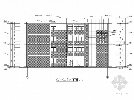 四层框架结构住宅图纸资料下载-四层框架结构第十四中学公寓结构施工图（含建筑图）