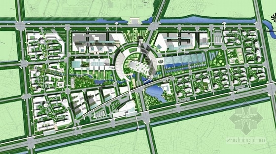 [南京]江南大学城景观规划设计方案-总平面图 