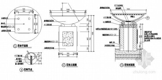 酒店景观详细设计资料下载-景观花钵详细施工做法