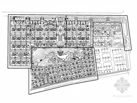 住宅园林施工图纸资料下载-[威海]欧式高档住宅区园林景观工程全套施工图（香港著名公司设计）