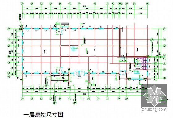 [安徽]妇幼保健所室内装饰工程清单计价实例(全套图纸 标底)-一层原始尺寸图