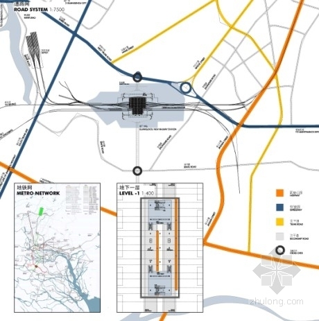 [广东]现代风格大型枢纽站建筑设计方案文本-枢纽站分析图