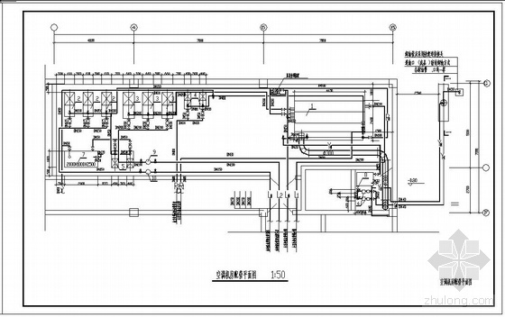 商业街空调系统资料下载-商业街综合服务楼空调机房图