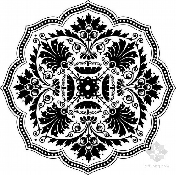 西郊花纹地毯3D材质下载资料下载-黑白花纹3D材质下载