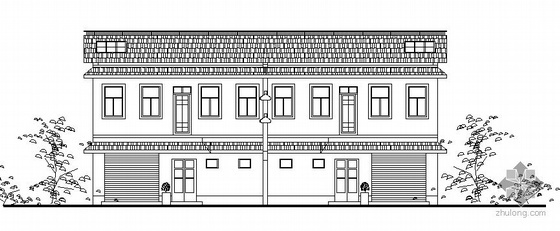 小康住宅图纸资料下载-某二层双拼式小康住宅建筑方案图