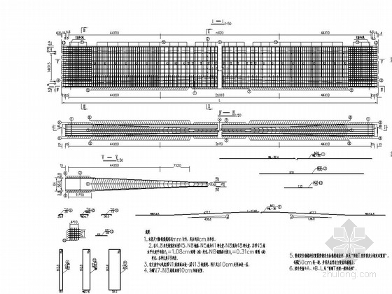 25米跨径预制T梁一孔桥施工图21张（12m宽）-25米跨径预制T梁梁肋钢筋构造图 