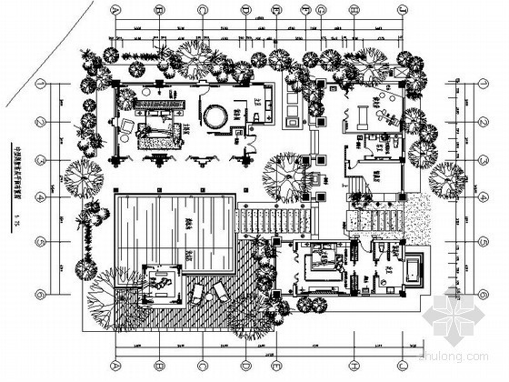 二层别墅设计图带围墙资料下载-中型中式现代二层别墅装修设计图