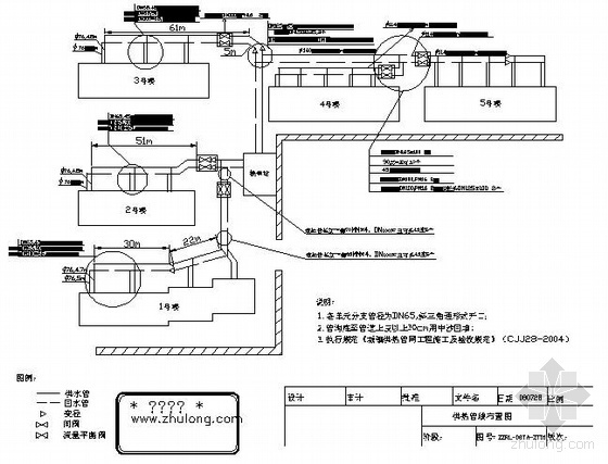 供热管线布置资料下载-某居住区供热管线布置图