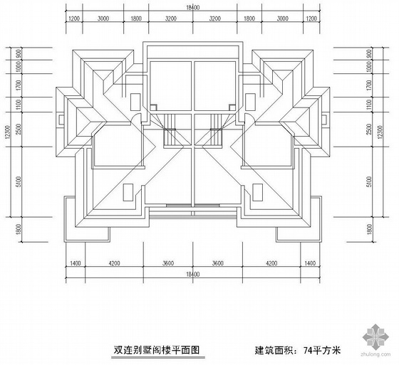 二层双拼别墅户型图(227/213)-4