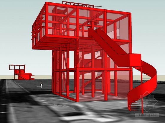 马德拉湾公园改造资料下载-拉维莱特公园小品SketchUp模型