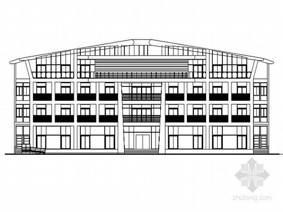 厂区办公楼SU资料下载-[台湾]某厂区四层办公楼建筑方案图