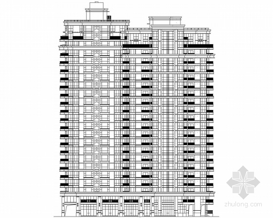 某七层古典风格资料下载-[宁波]某23层欧式风格住宅楼建筑施工图