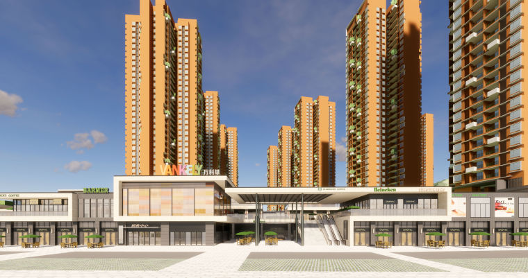 2018年居住区规划规范资料下载-[广东]广州万科里享家居住区建筑模型设计（2018年资料）