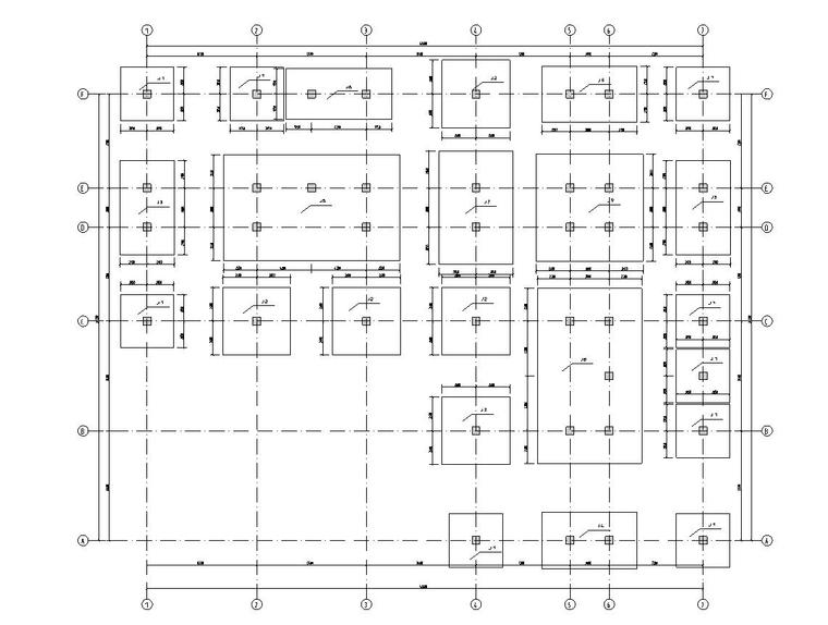 某学院建工系教学楼框架结构建筑设计（开题报告、任务书、计算书）-基础平面布置图