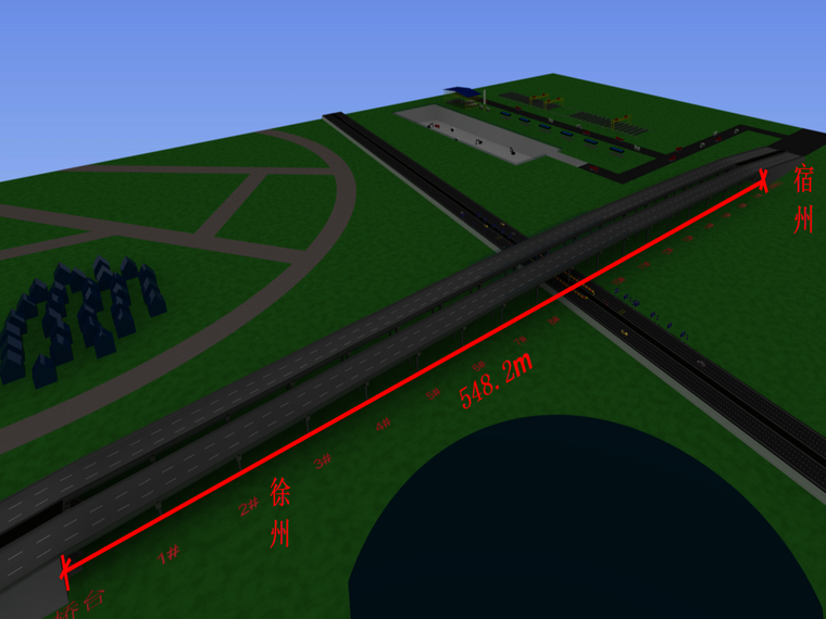 BIM技术在跨高速公路桥梁工程施工的应用-桥梁工程示意图