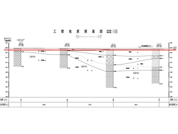宜宾多层商住楼岩土工程详细勘察报告（相关图表齐全）-工程地质剖面图