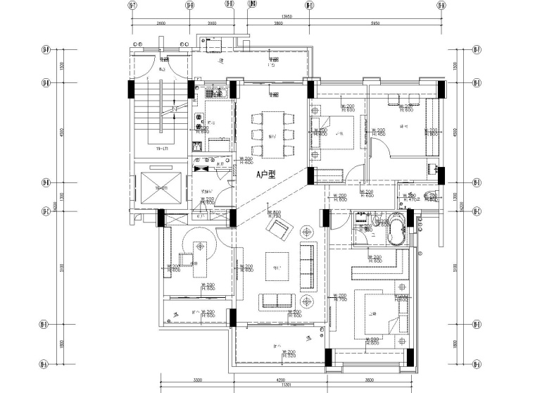 样板间精装修施工图资料下载-[广东]矩阵纵横Matrix-深圳前海时代A户型三居室样板房精装施工图+官方摄影