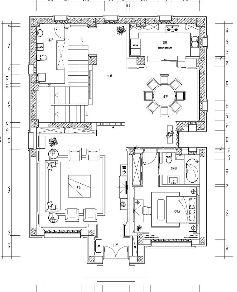 古典园林别墅景观效果图资料下载-新中式三层独栋别墅施工图设计（附效果图）