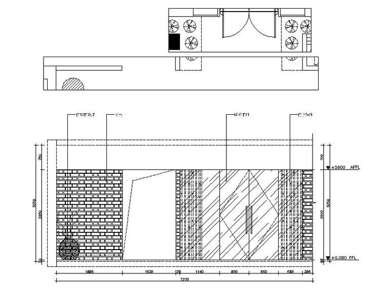 [新疆]原生态叙旧情怀茶室室内设计施工图（含效果图）-[新疆]原生态叙旧情怀茶室室内设计立面图